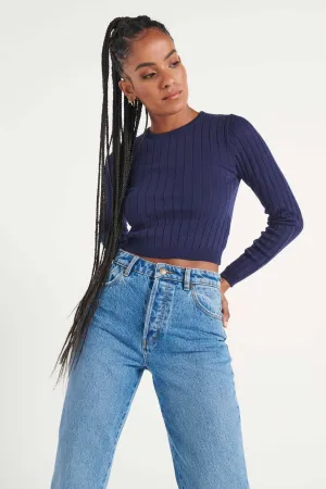 LS Jane Knit Tee - Midnight