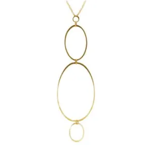 <!--NK752-->triple vertical ellipse necklace