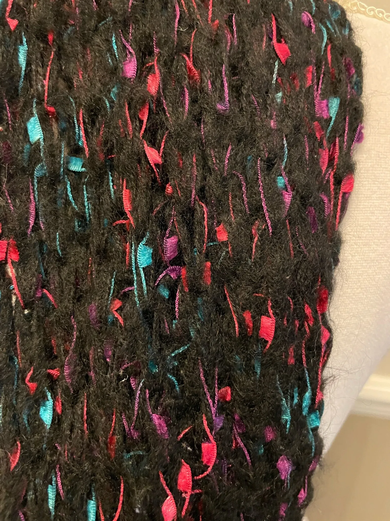<€€ Womens Juniors Girls Speckled Winter Scarf with Fringe Black Turquoise Pink Purple