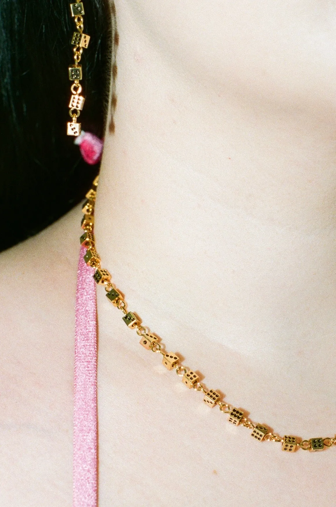 Lucky Necklace 14K Gold Filled with Enamel