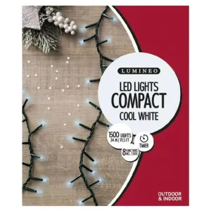 Lumineo 1500 LED Cool White Indoor & Outdoor Compact Christmas Lights (34m)