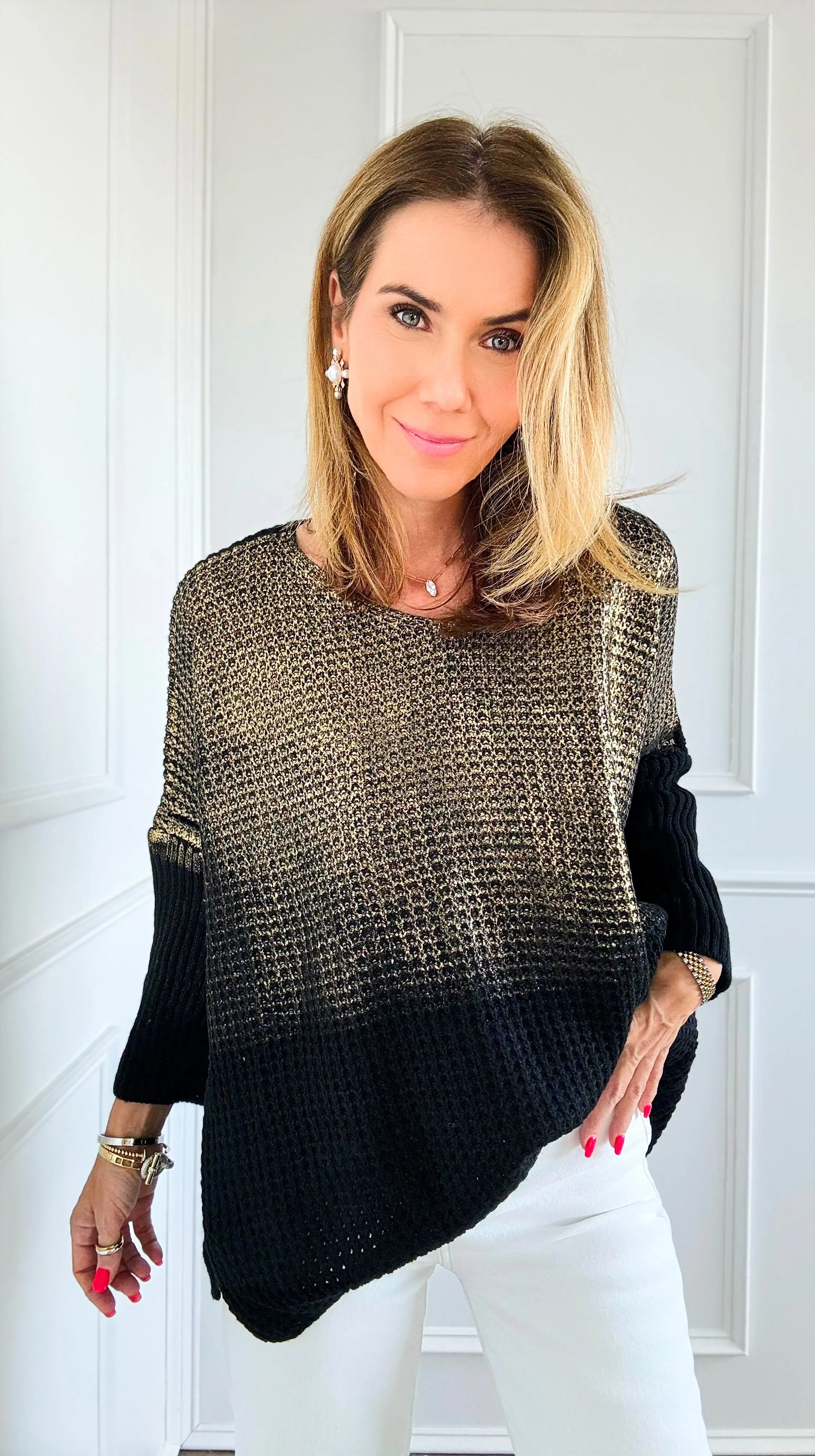 Luminous Italian Sweater- Black/Gold
