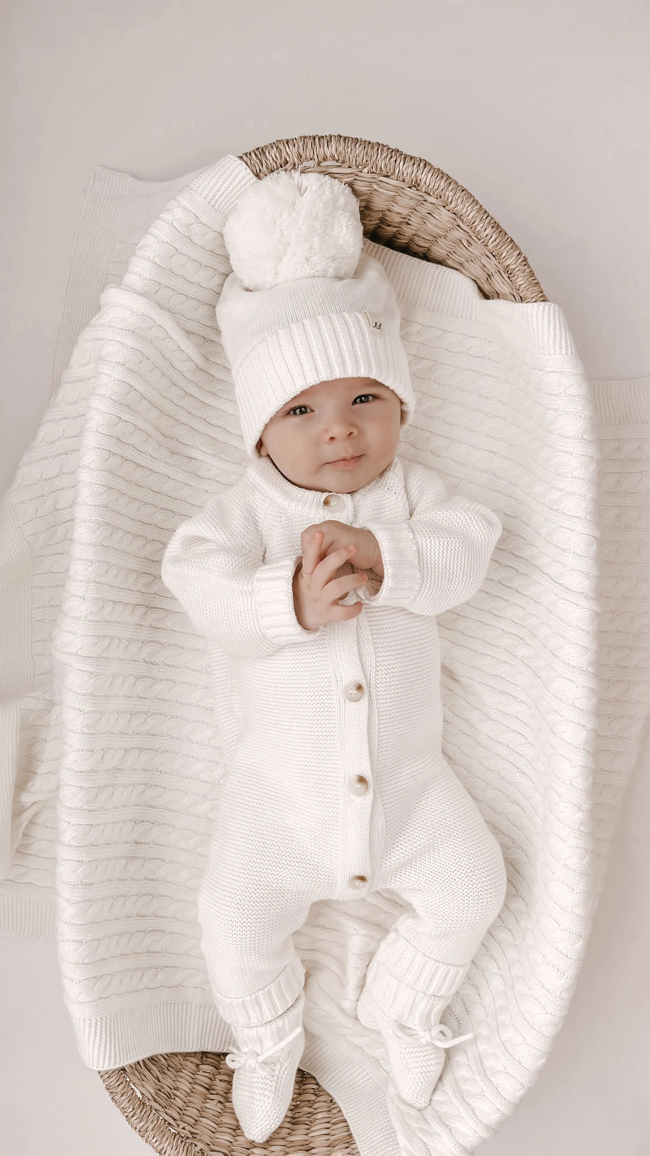 Luna   Luca Classic Purl Knit Jumpsuit | White
