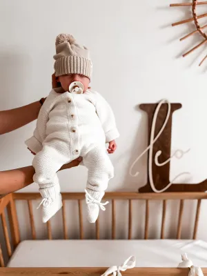 Luna   Luca Classic Purl Knit Jumpsuit | White