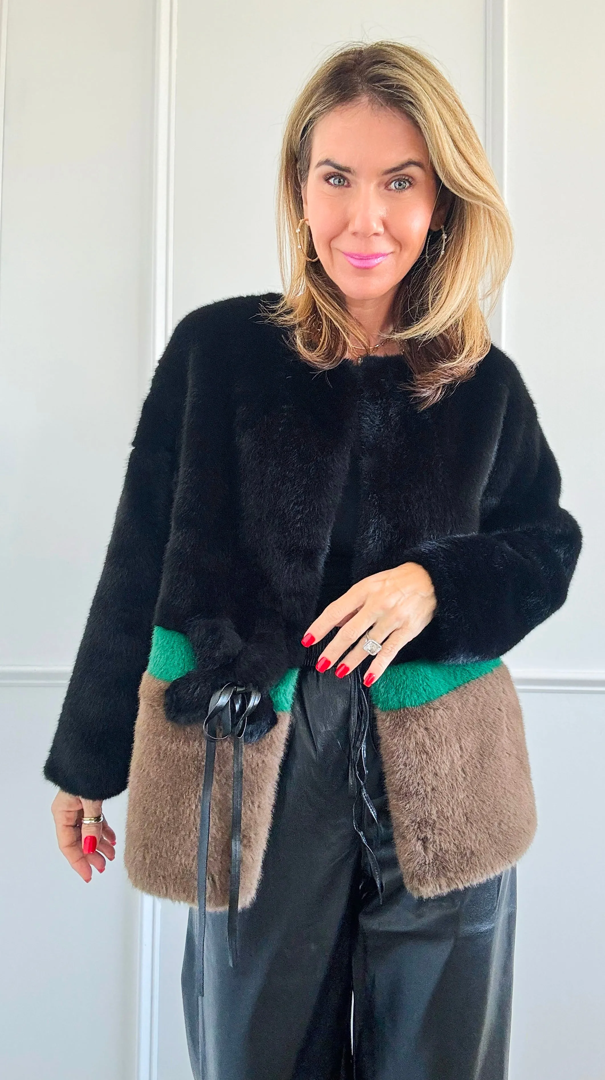 Luxe Contrast Faux Fur Jacket