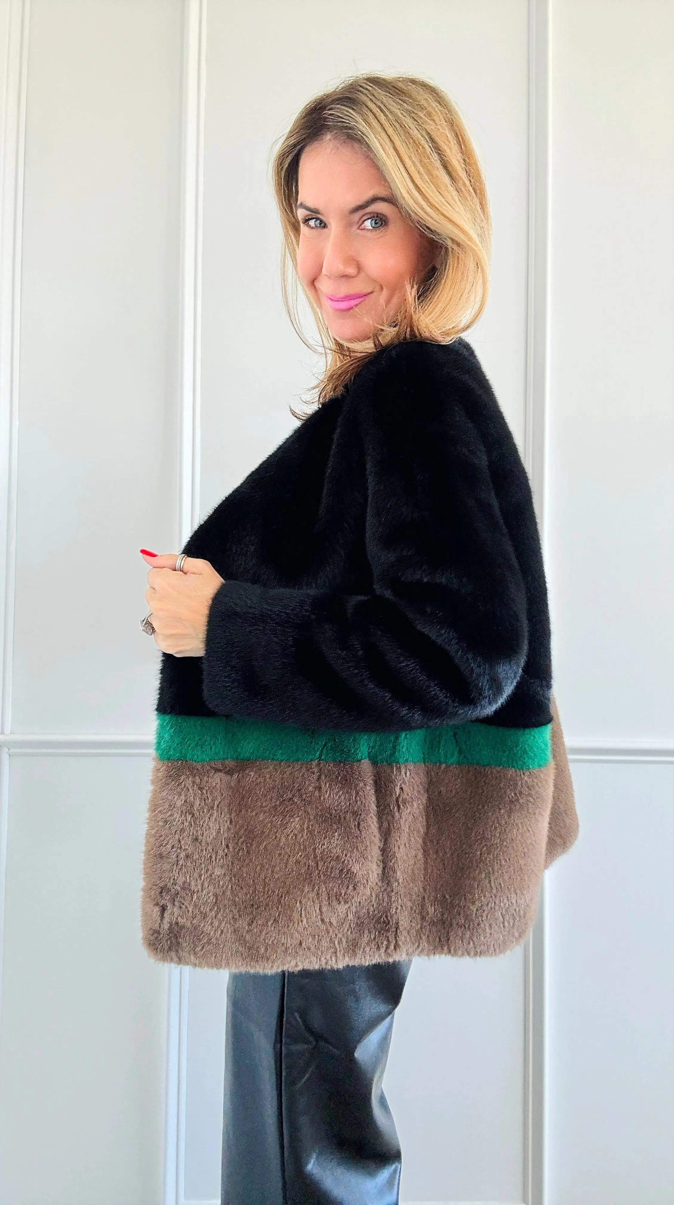 Luxe Contrast Faux Fur Jacket