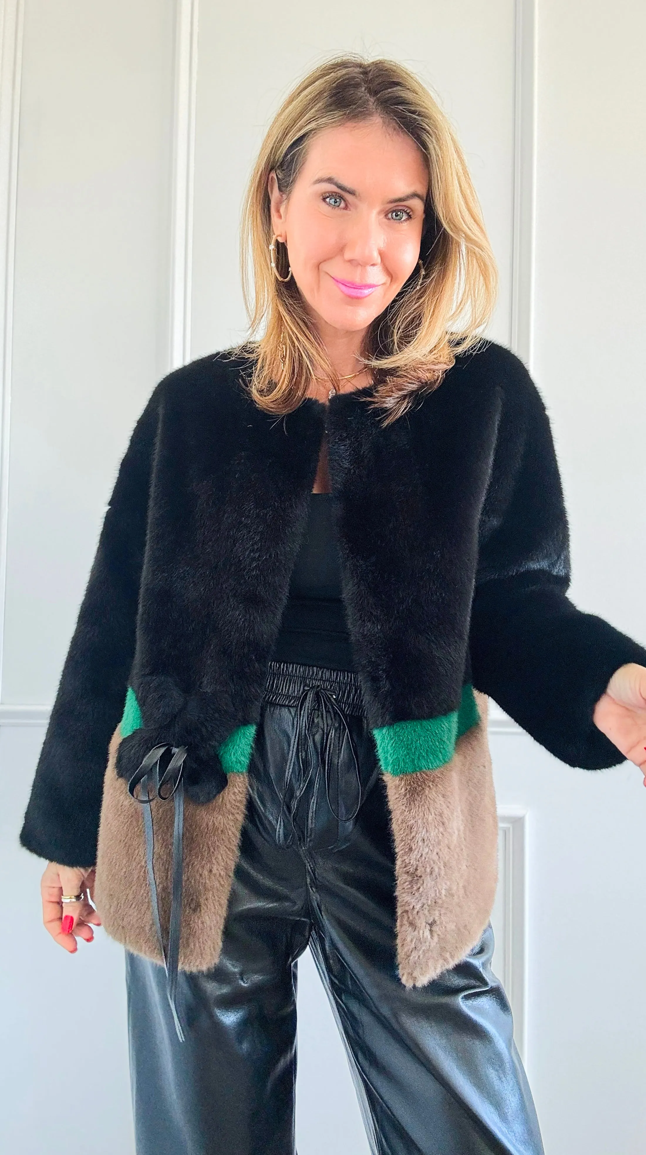 Luxe Contrast Faux Fur Jacket