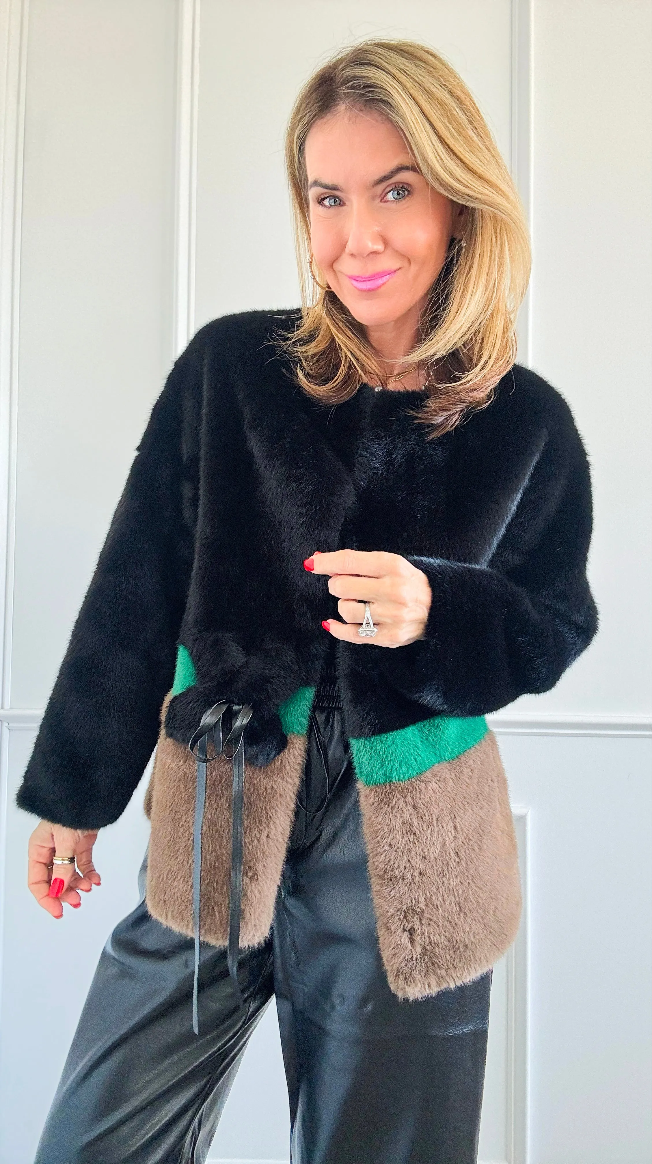 Luxe Contrast Faux Fur Jacket