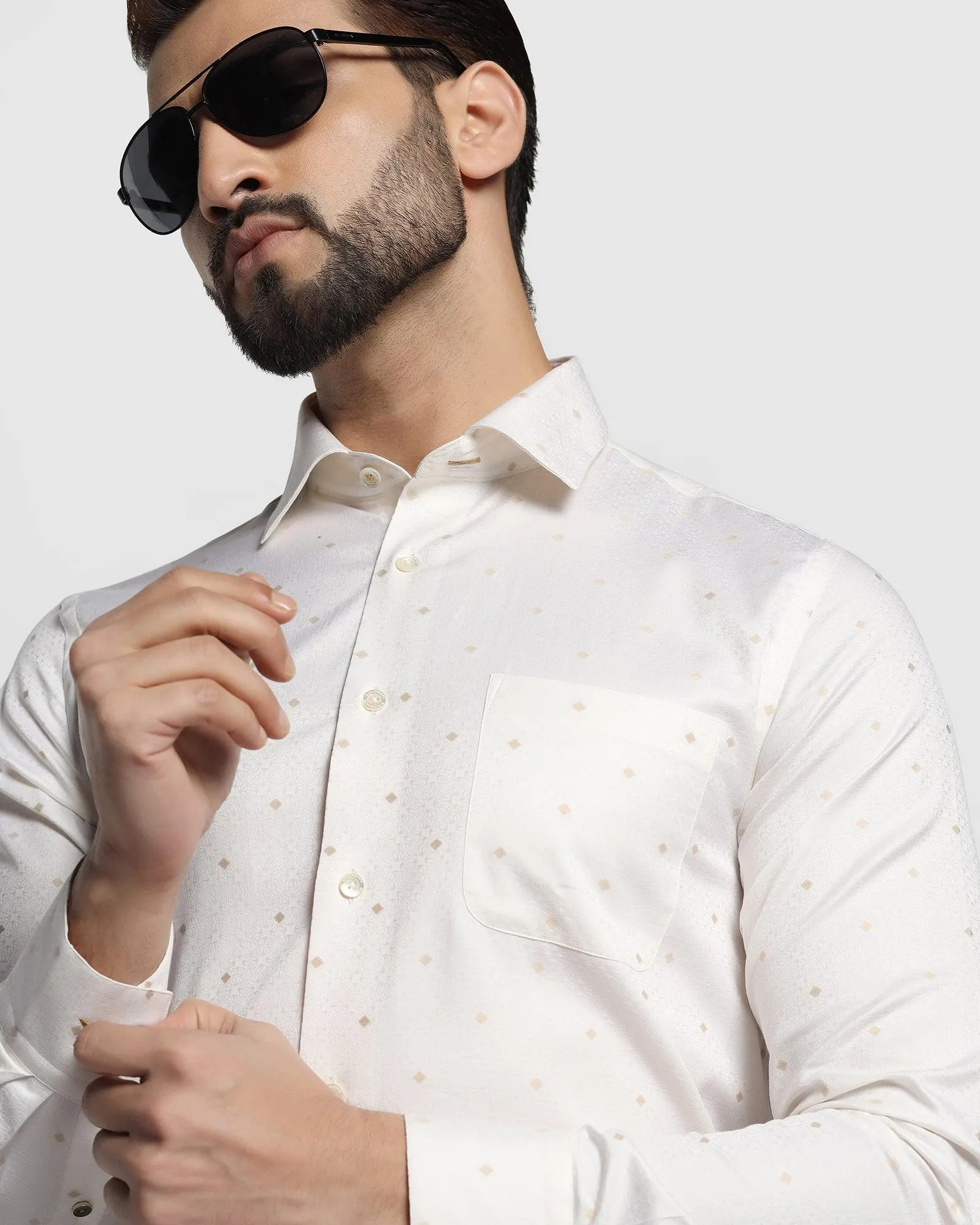 Luxe Formal Yellow Printed Shirt - Pride