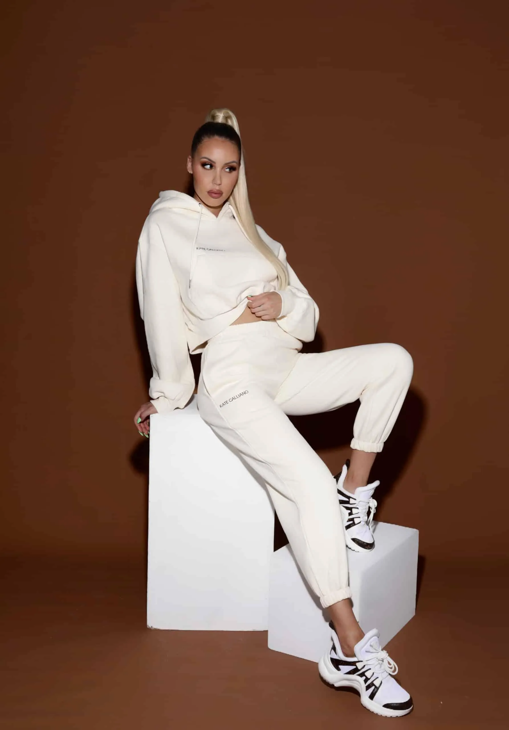 Luxe Tracksuit Pants - Cream