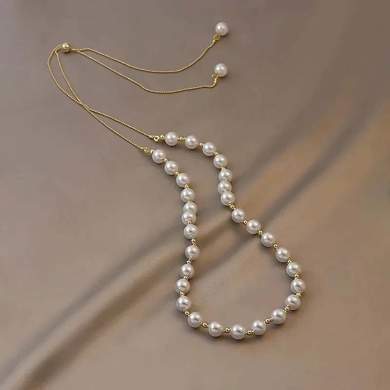 Luxurious Multi-Style Pearl Accented Chain with Heart Pendant Necklaces