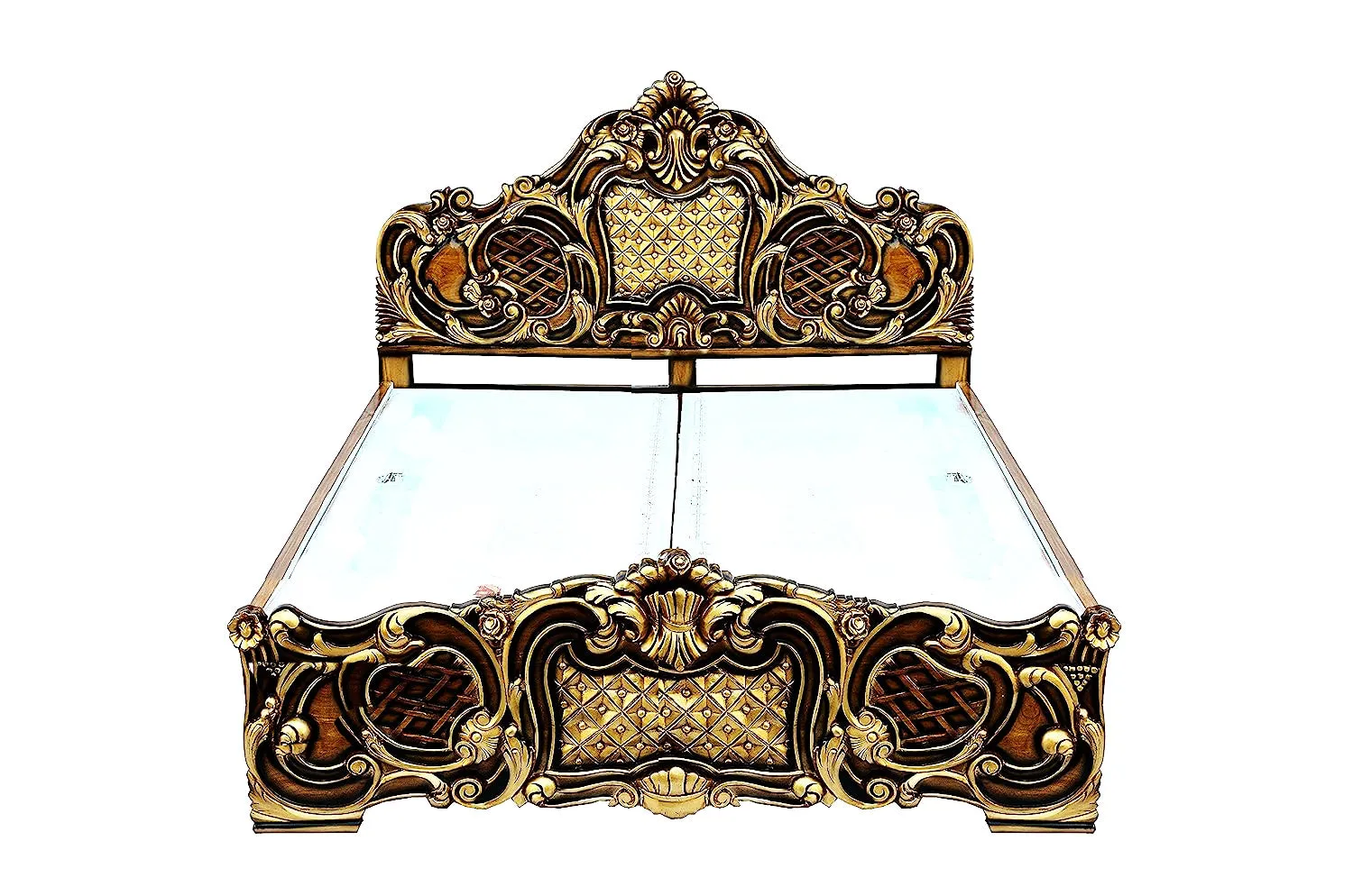 Luxury Modern Style Solid Teak Wood Hand Carving Bed