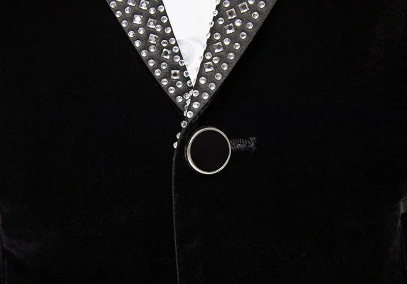 Luxury Rhinestone Embroidery Velvet Blazer