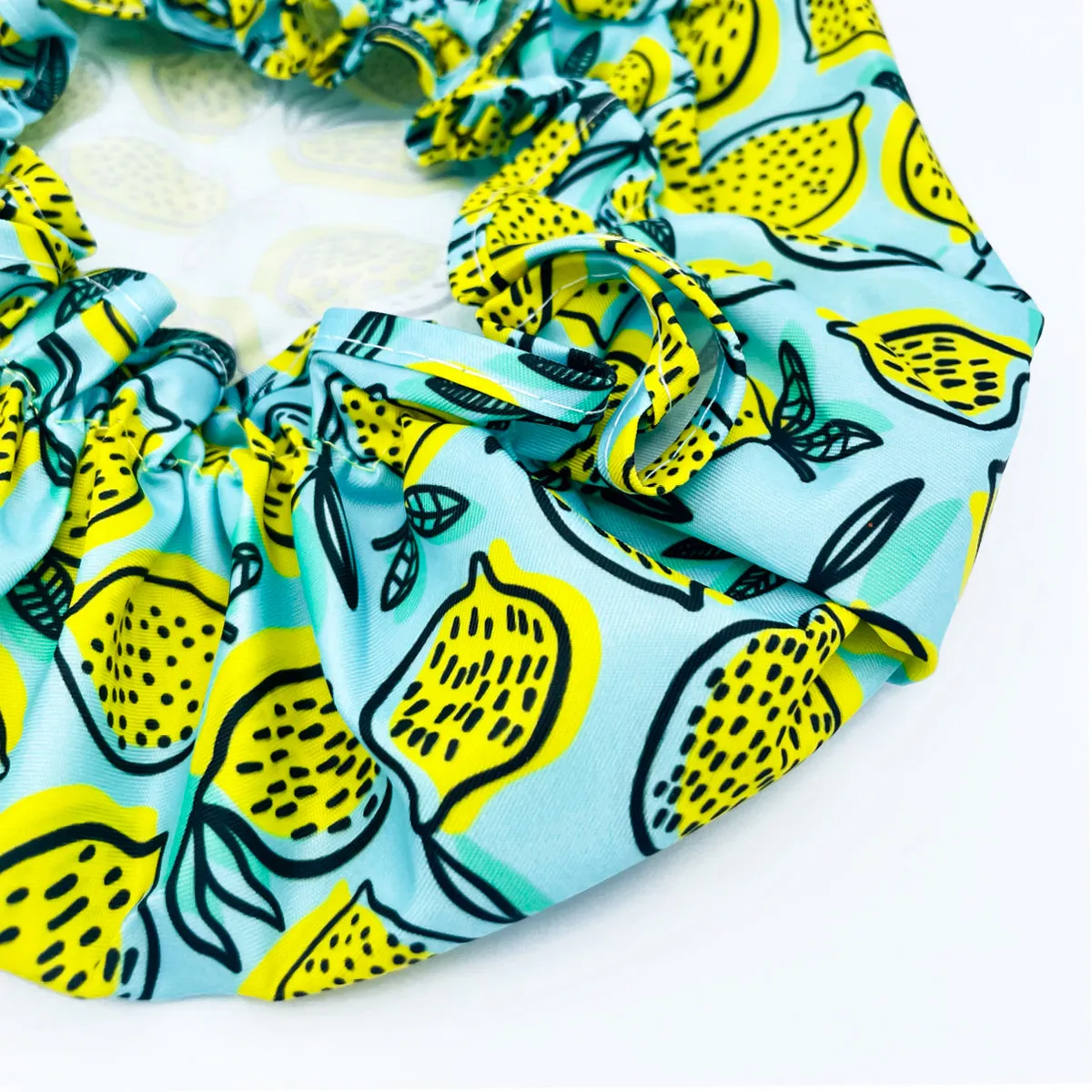 Luxury Shower Cap - Lemon Print