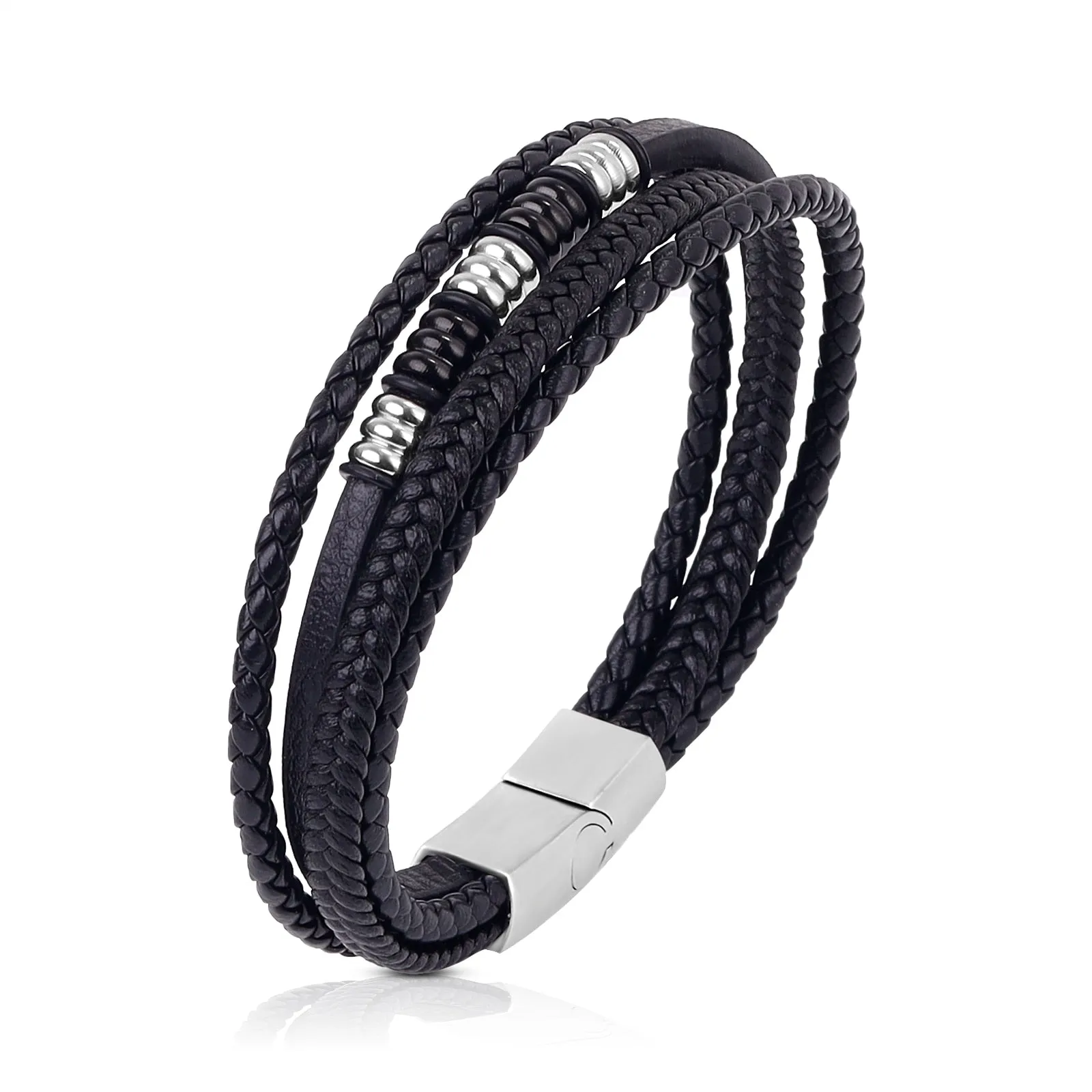 Luxury Stainless Steel Beaded Bracelet