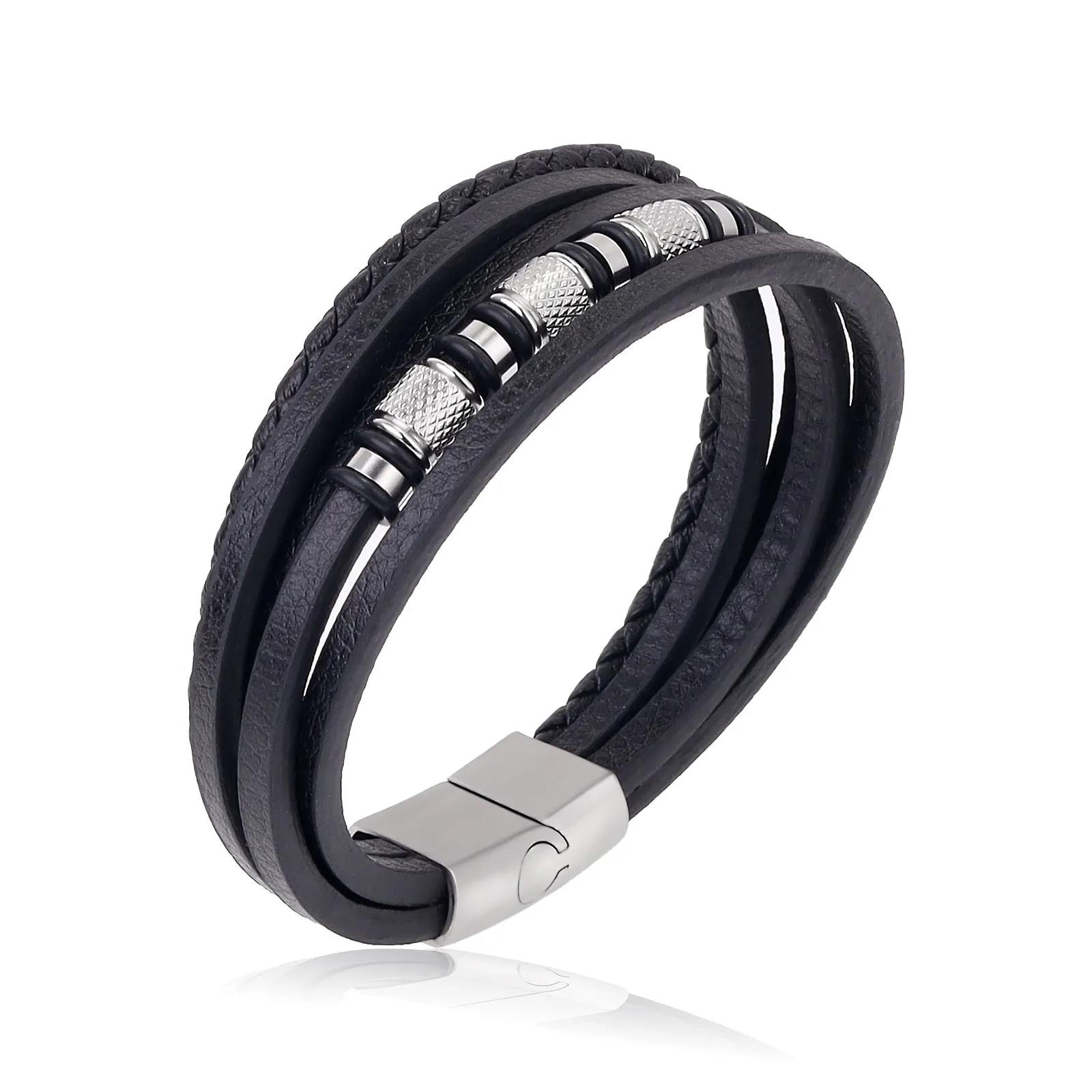 Luxury Stainless Steel Beaded Bracelet
