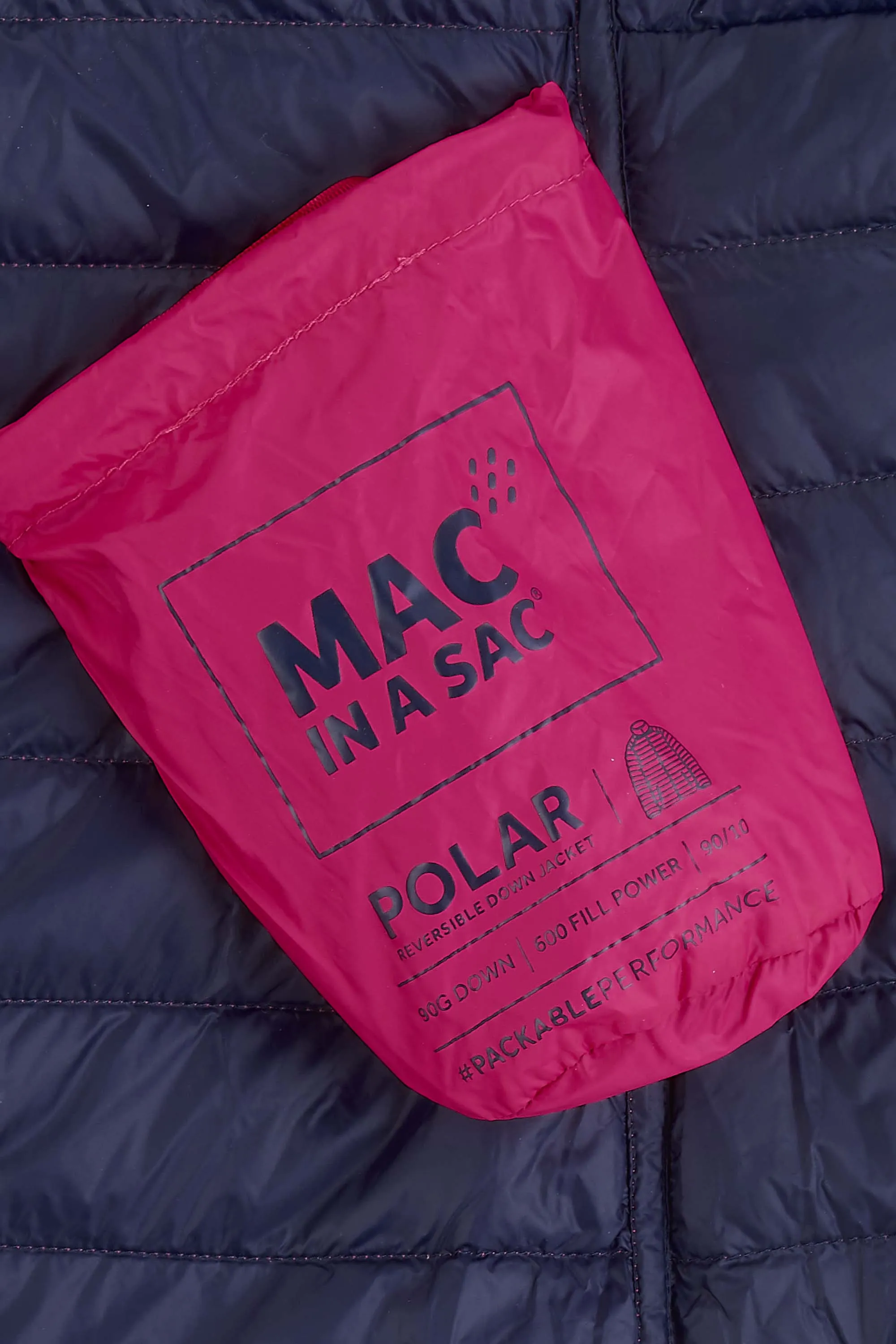 Mac In A Sac Polar2 Down Reversible (Ladies) - Fuchsia/Navy