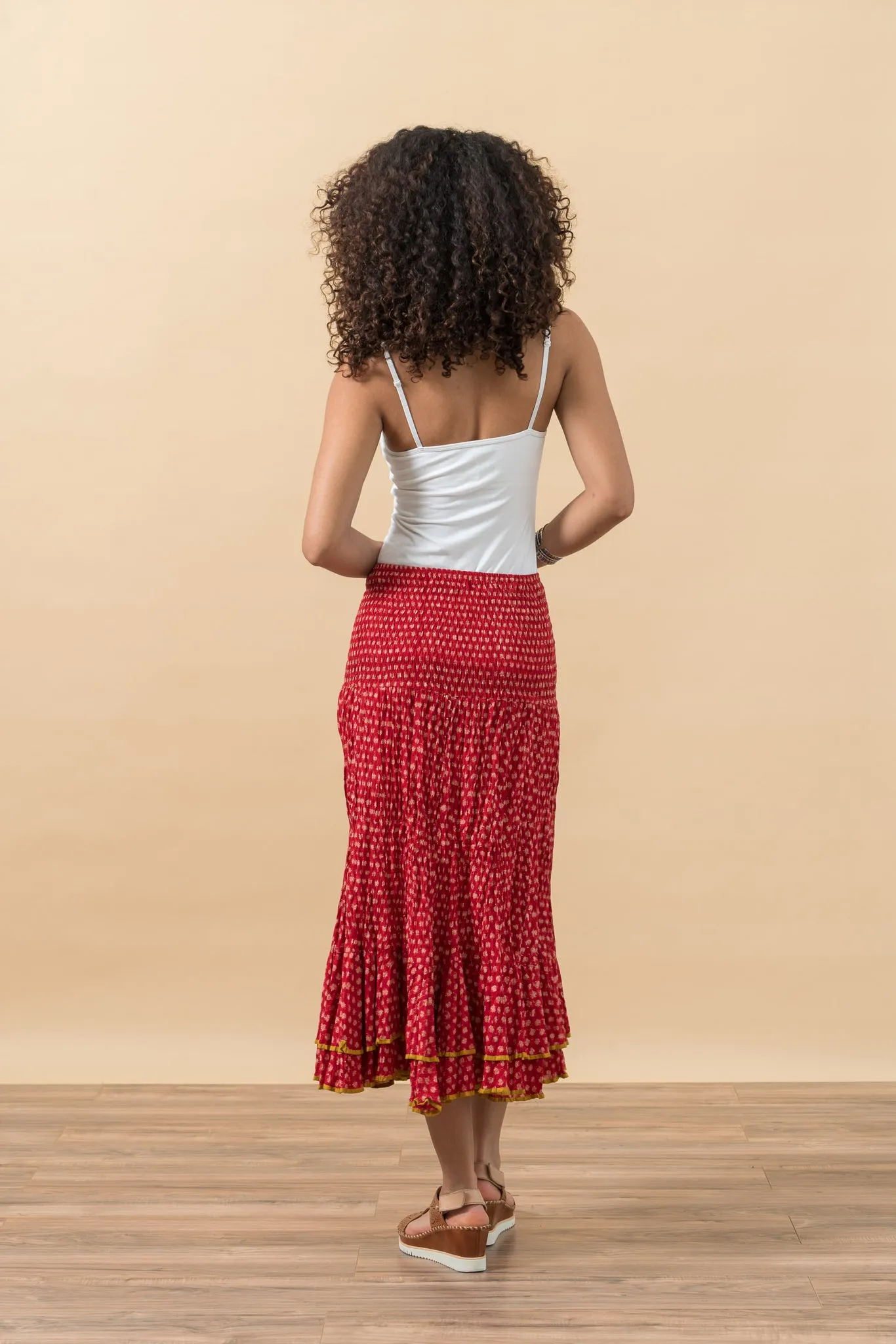 Macarena Skirt, Short, Scarlet Calico