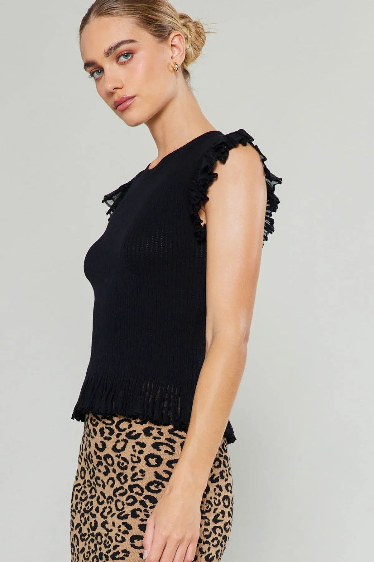 Madison Flutter Sleeve Sweater Top