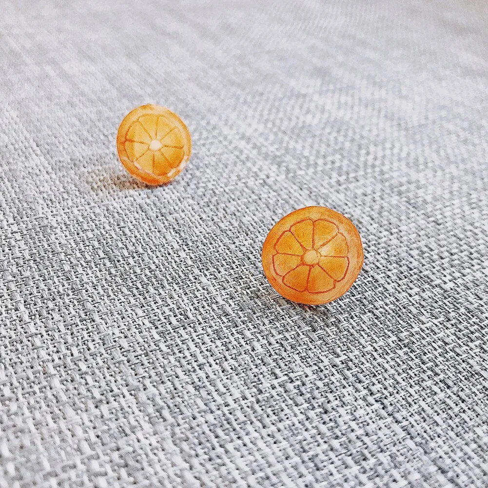Magik "Orange Slice" Shrinky Dink Stylish Ear Stud