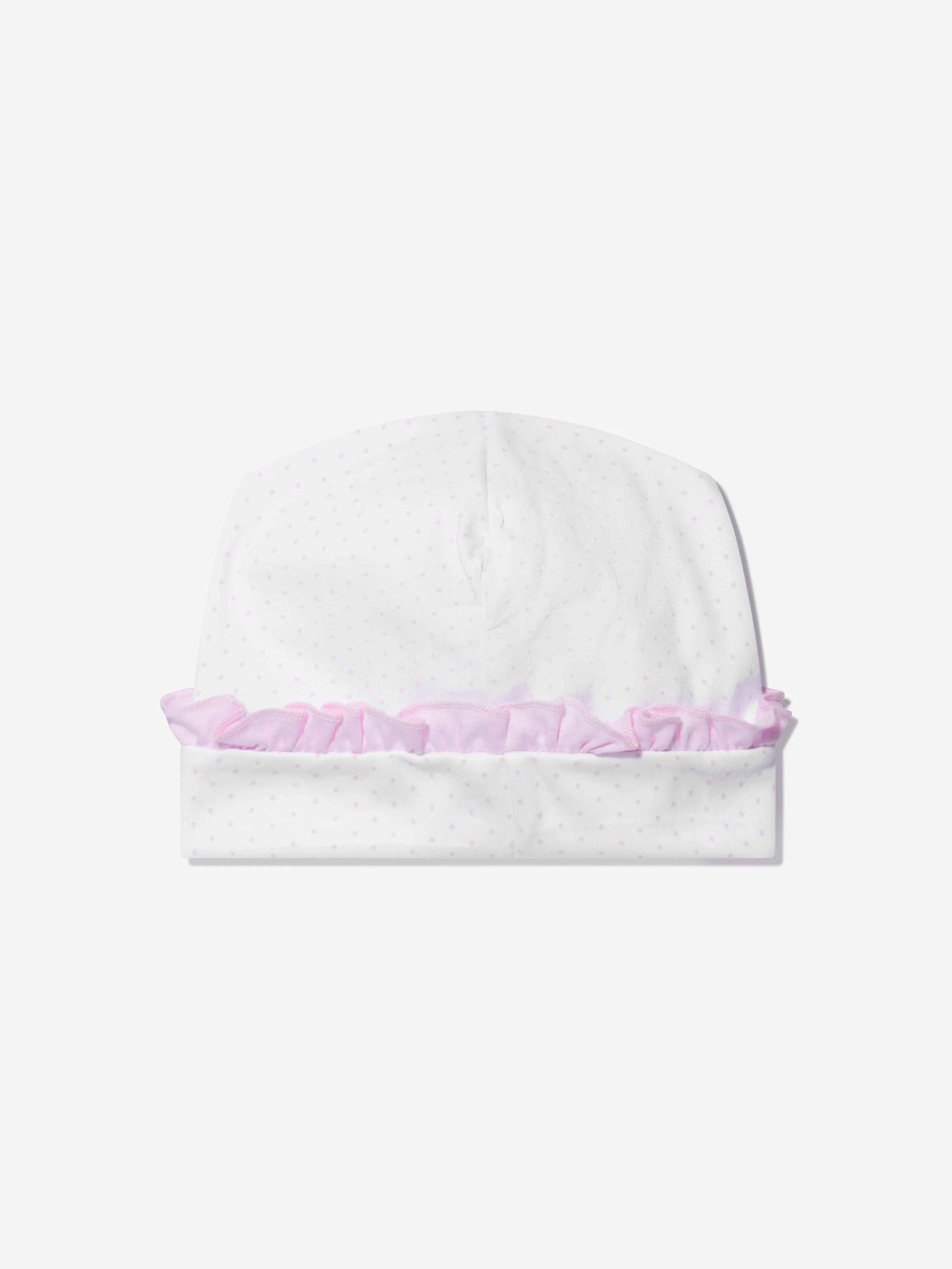 Magnolia Baby Baby Girls Princess Swan Embroidered Ruffle Hat in White