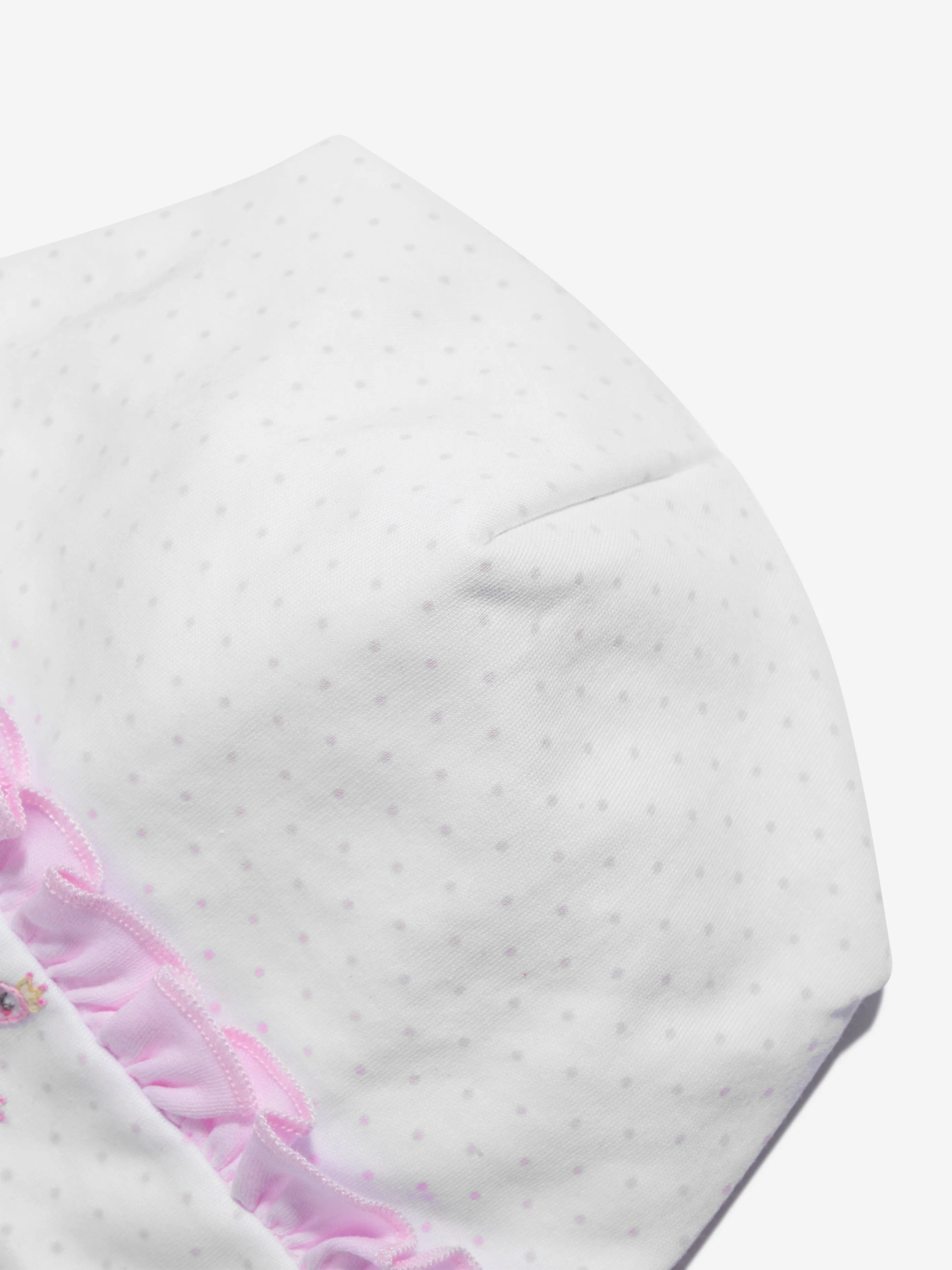 Magnolia Baby Baby Girls Princess Swan Embroidered Ruffle Hat in White