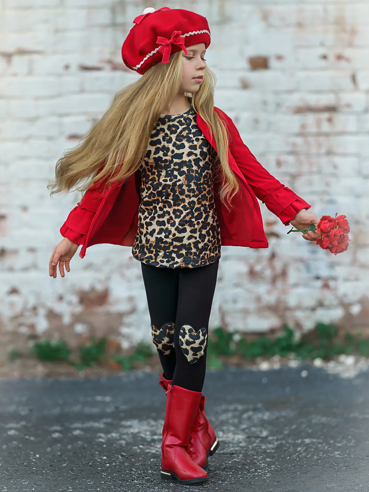 Making Boss Moves Leopard Top, Leggings and Jacket Set