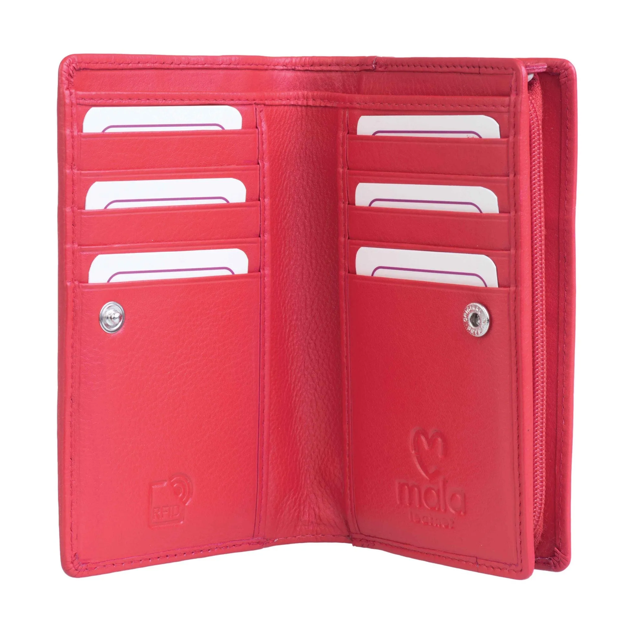 Mala Leather Red Frank the Dachshund Compact Purse