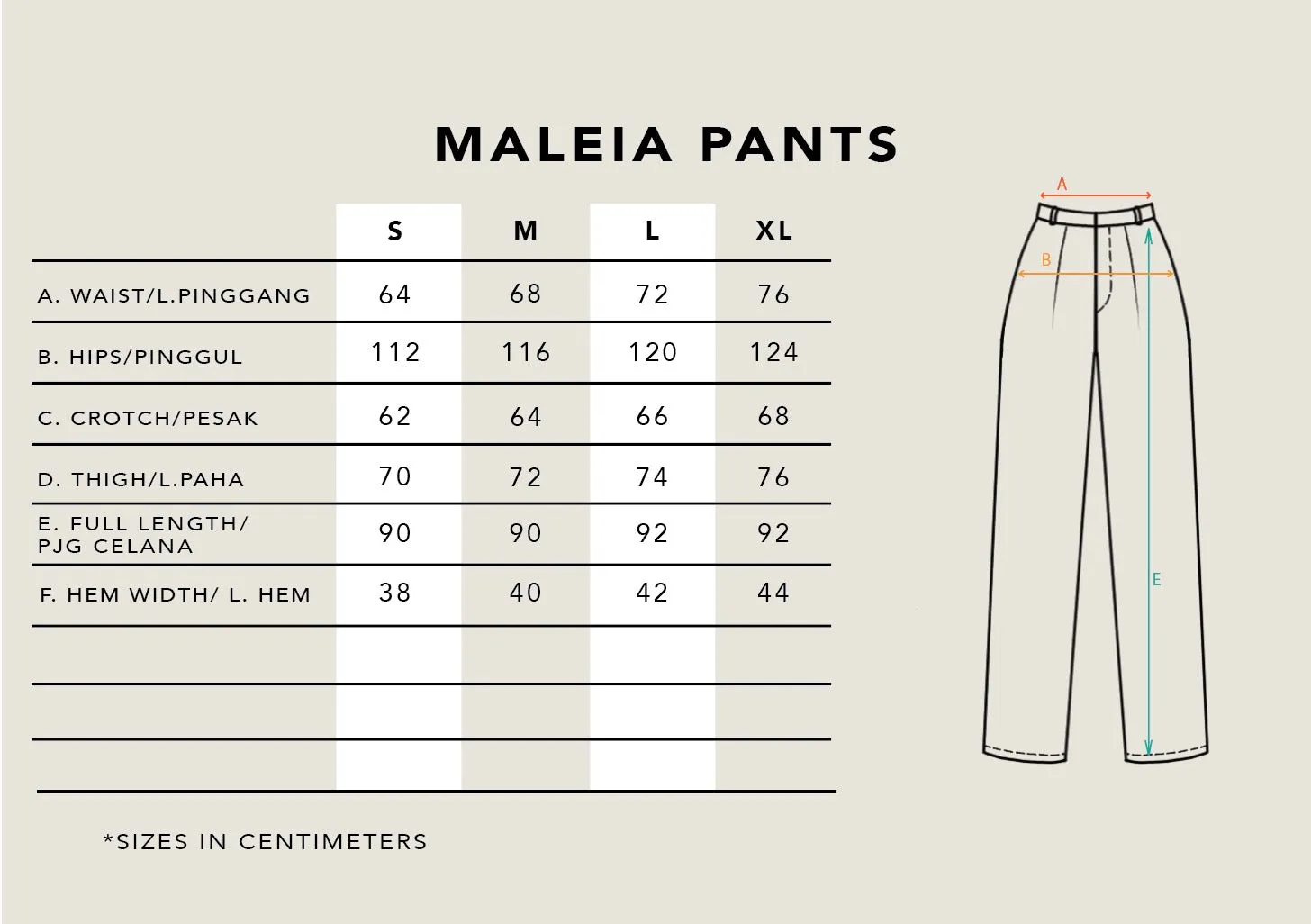 MALEIA PANTS PLAIN VANILLA