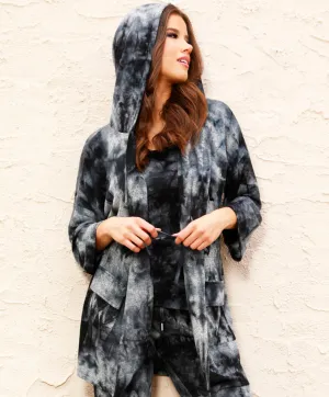 Marble Wash Drawstring Cardigan