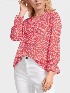 Marc Cain Additions Geometric Printed Blouse UA 51.12 W63 COL 271