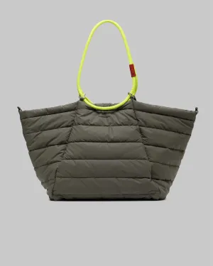Marche Tote Large / Moss (Puffer) / 10mm Rope Loop / Neon Yellow Solid