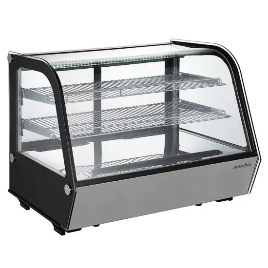 Marchia MDC161 36" Countertop Refrigerated Curved Glass Bakery Display Case with LED Lighting