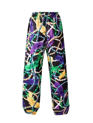 Mardi Gras Boho Style Printed Pants