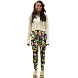 Mardi Gras Royal Carnival High-Waist Leggings
