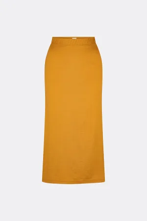Marley Soft Merino Wool Pull On Skirt Ochre