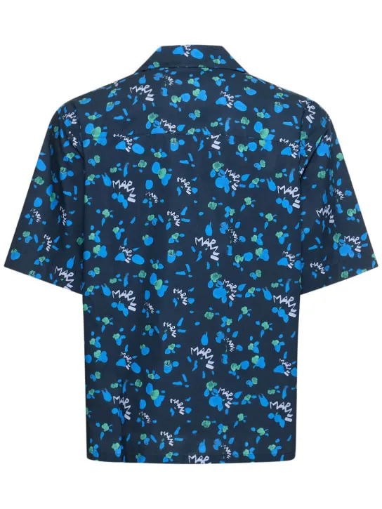 Marni   Flower cotton poplin boxy s/s shirt 