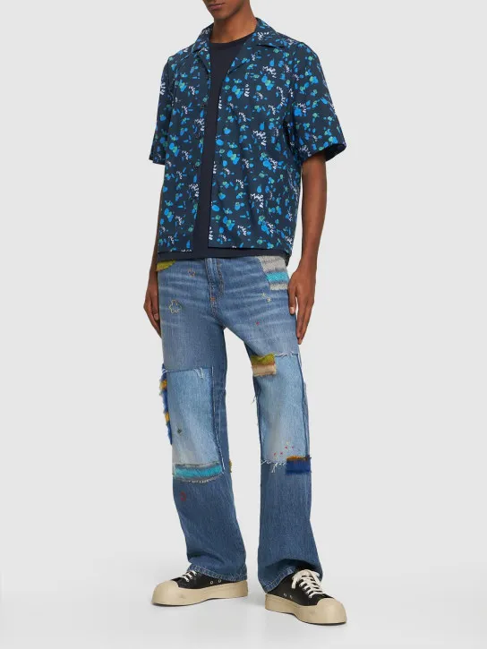 Marni   Flower cotton poplin boxy s/s shirt 