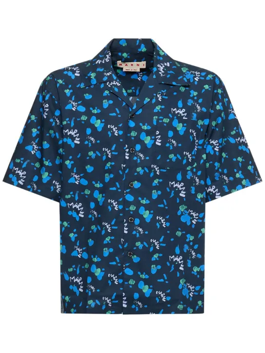 Marni   Flower cotton poplin boxy s/s shirt 