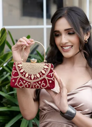 Maroon Luxury Bags, Clutch Purse For Women