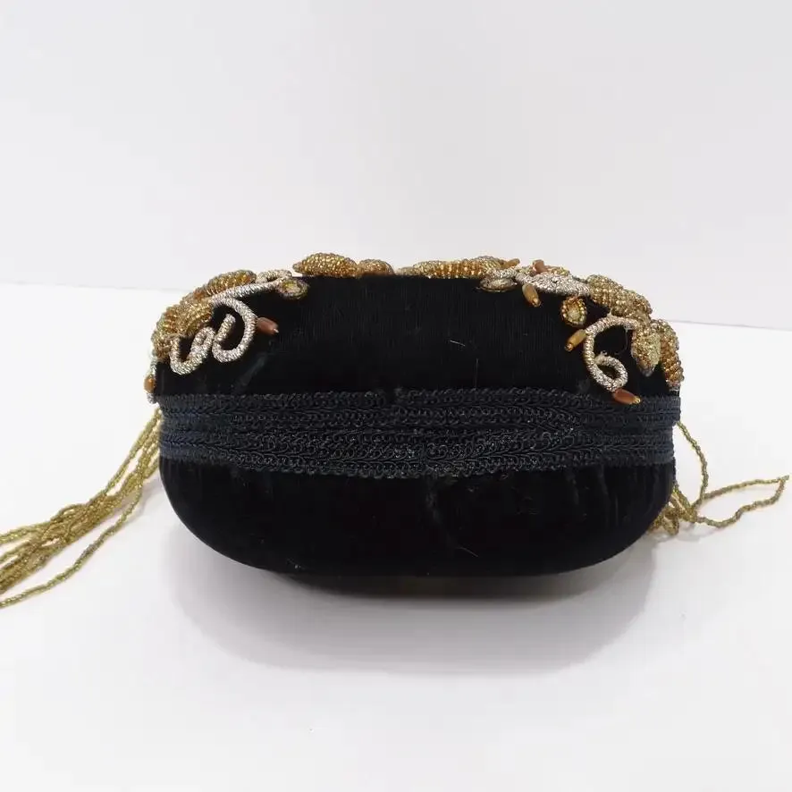 Mary Frances Gold Bead Embellished Novelty Minaudiere