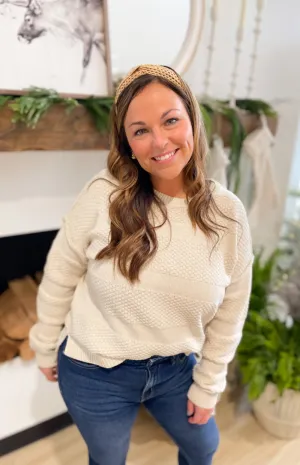 Mary Textured Striped Relaxed Sweater