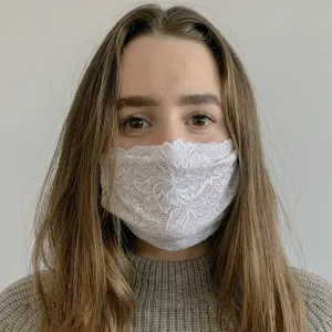 Mask | Lined Flowers | White | Ultrasoft | 1-Layer | One Size