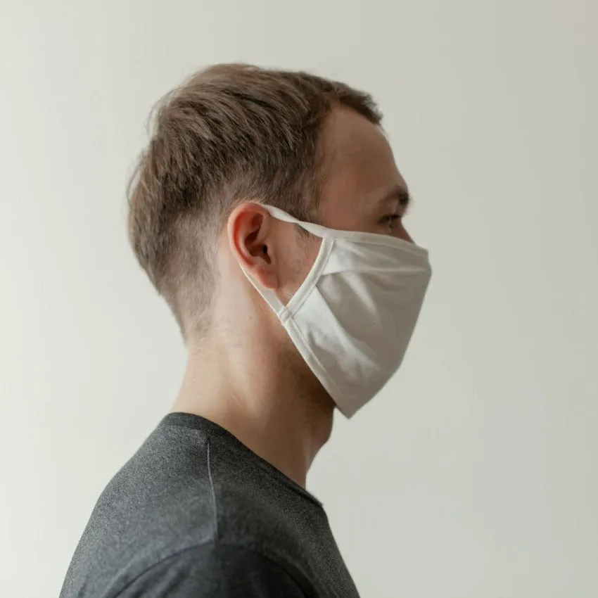 Mask | Wide | White | 1-Layer for Summer | Airy Cotton