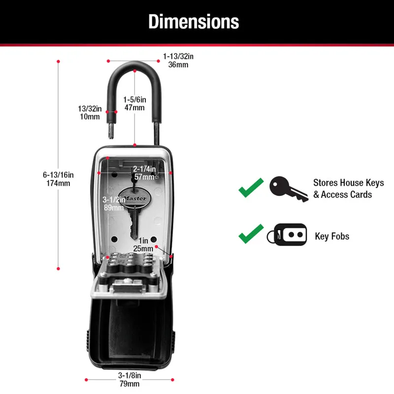 Master Lock 0.004 cu ft Combination Lock Gray Lock Box