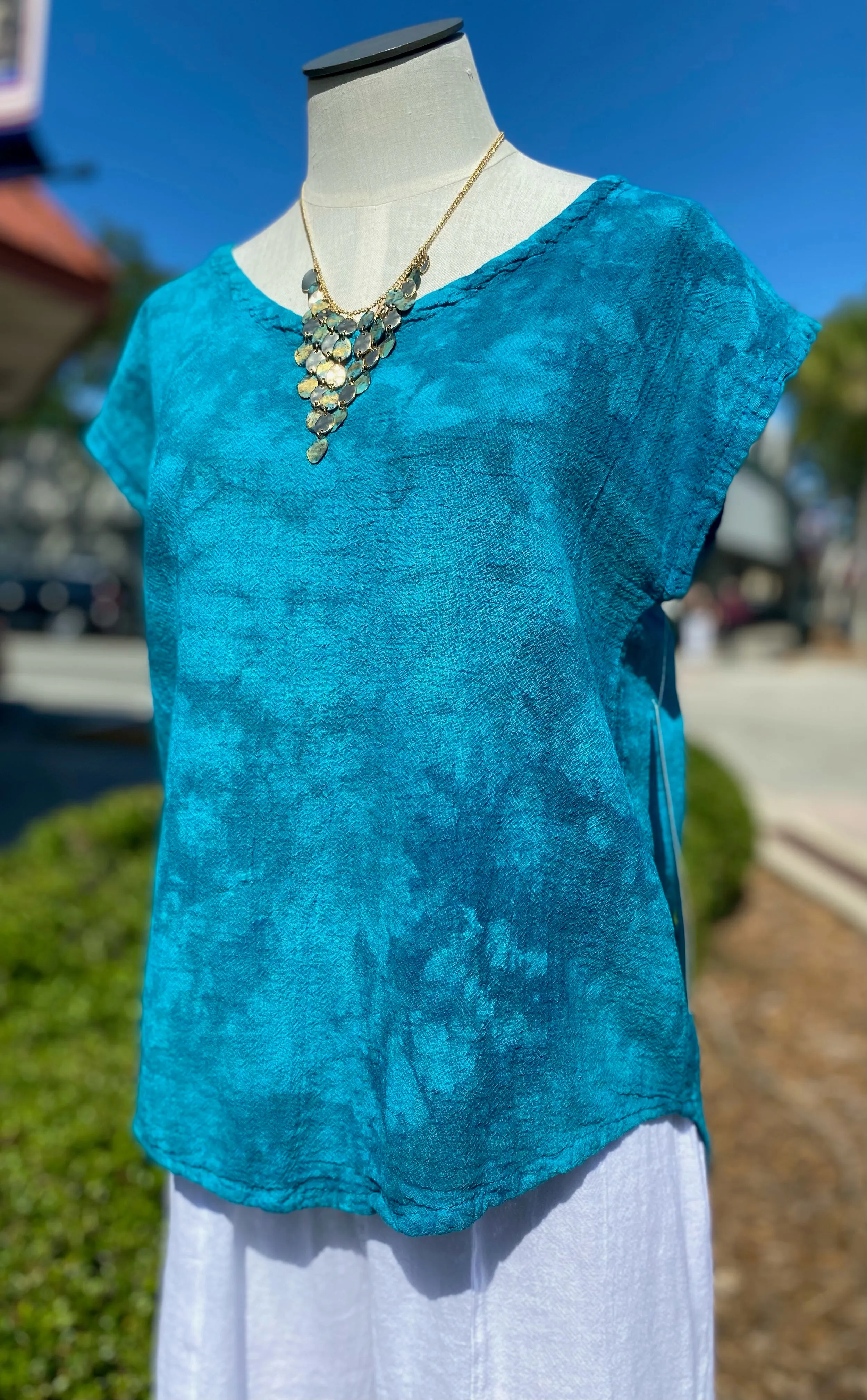 Meagan Short Sleeve Top 100% Cotton Gauze