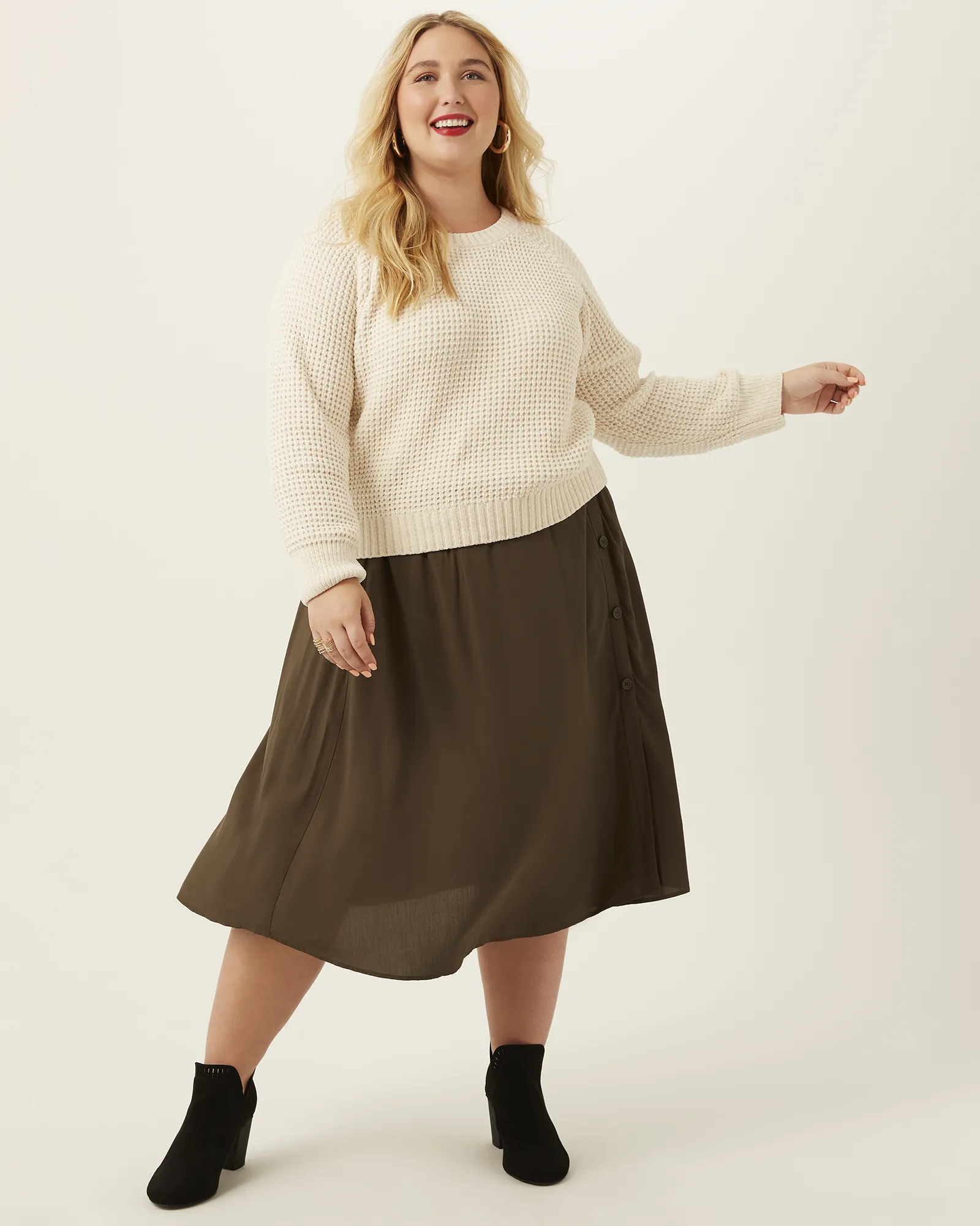 Megan Chenille Sweater | White