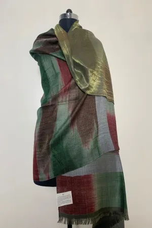 Mehreen Metallic Ikat Reversible Cashmere Shawl