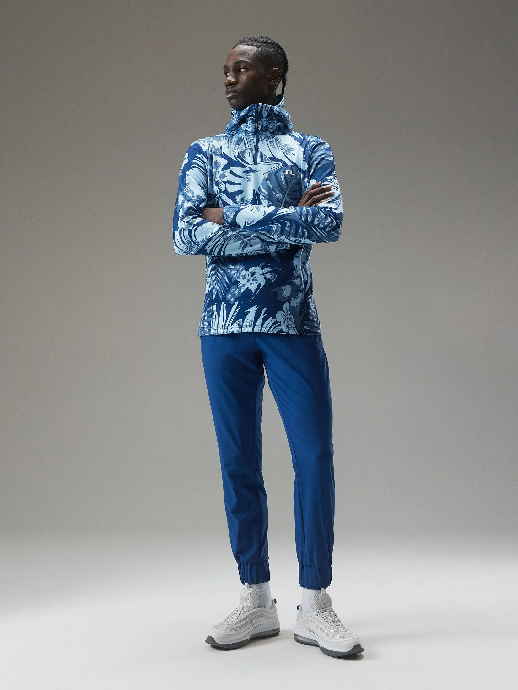 Men's Aerial Print Quater Hood