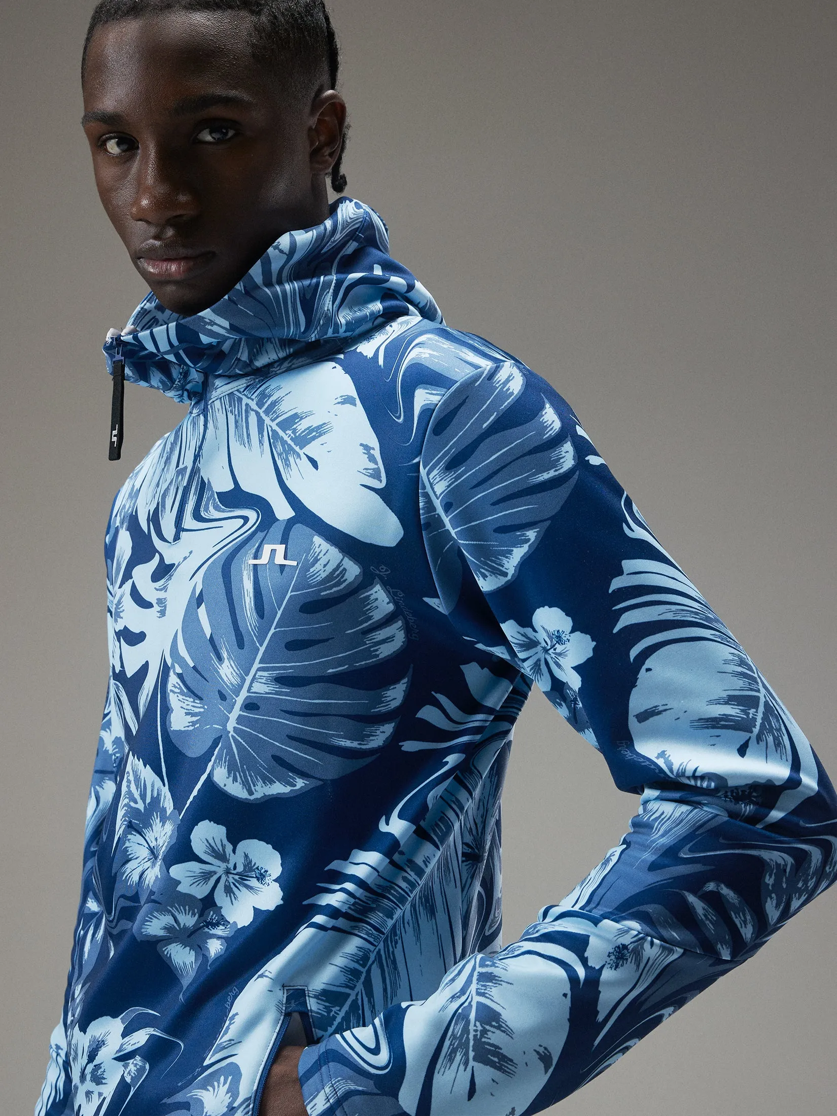 Men's Aerial Print Quater Hood